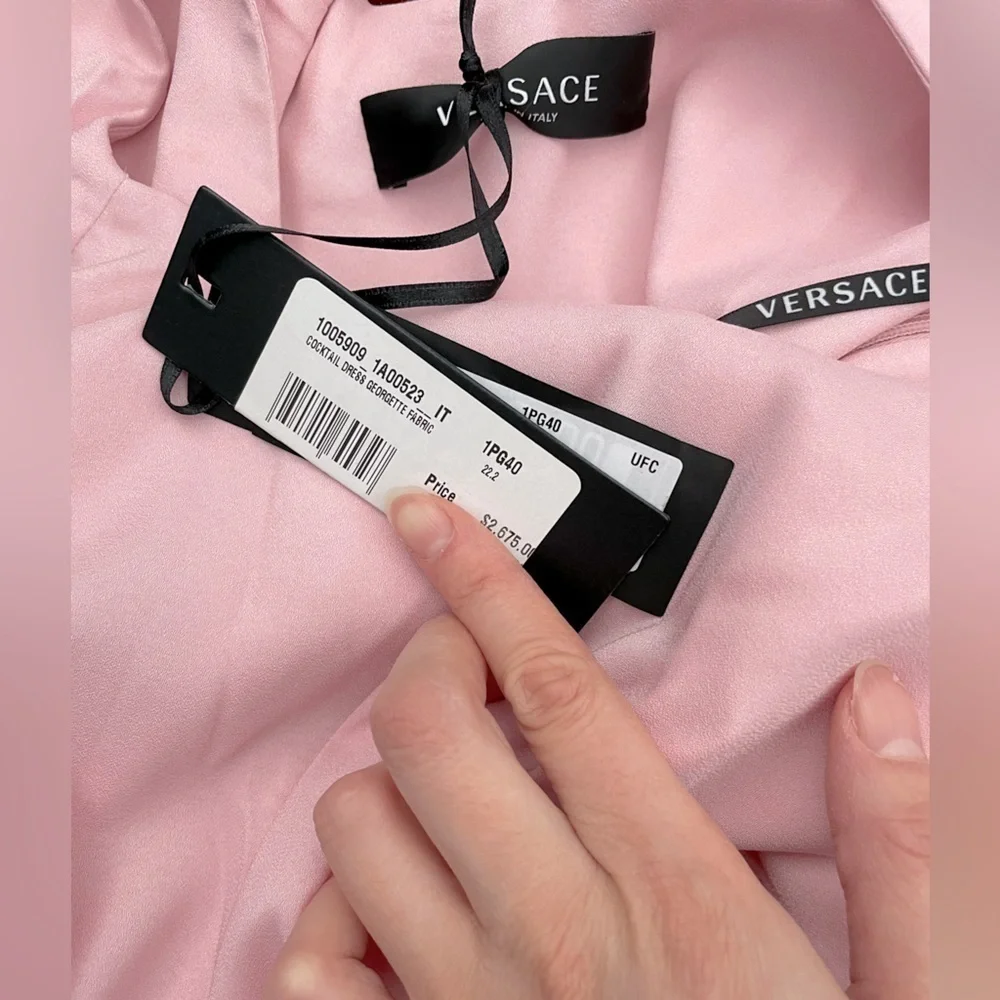 Versace Medusa cocktail mini dress in pink FW2023 NWT